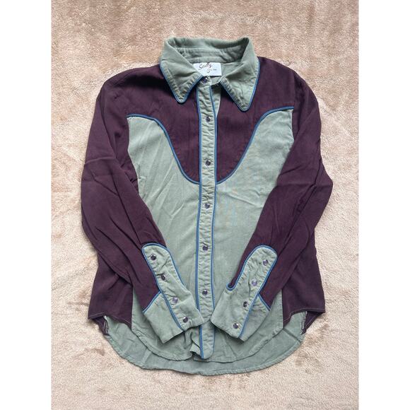 Vintage Scully Long Sleeve Purple‎ Snap Button Western Shirt Women’s Size Medium - Picture 1 of 7